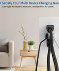 Snazzy Dual Usb Wall Outlet With 15A Tamper Resistant Jacks And 3.6A Quick Charge Ports Features Glowing LED Light UL Approved Decora Plate Nifty Upgrade For Bustling Kitchens And Rec Rooms 20 Count Pack on a wall with several connected cables.