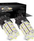 3157 3156 4114 DRL LED Bulbs Pack Of 2, 60-LED 3528-SMD Xenon White 6000K Ultra Bright Car Light Bulbs For Daytime Running Lights
