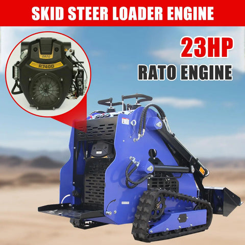 23HP Skid Steer Loader with Quick Attach System for Landscaping and Farming Compact Twin Cylinder Engine with Air Cooling