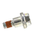 Pro Grade Quick Fix Shoulder Screw Part 738 04141, metal screw with orange thread, used for riding lawn mower deck repairs.