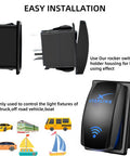 Weatherproof 20A 12V 5 Pin SPST On Off Rocker Switch For Satellite Internet Dishes shown with easy installation guide