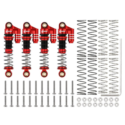 39mm Aluminum Threaded Adjustable Oil Filled Shocks For SCX24 RC Crawlers Red And Black Dope Quick Preload Tuning For Gladiator C10 JLU