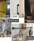 Vintage Bronze Metal Handrail Kit Indoor Outdoor Deck Railing System Knockout Durability No Sweat Setup Includes All Base Brackets For Rock Solid Porch Stair Guardrails and various handles.