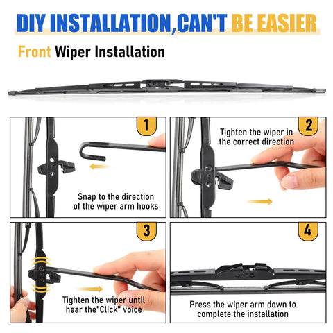 Step-by-step instructions for All Season Silicone Windshield Wiper Blades 22 Inch installation and usage.