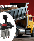 PTO Control Valve Kit For Dump Truck Dump Pump With Kickout, Air Shift Dual Valve, Replacement AV295 32838879X 329358X, shown with dump truck