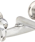 Wall Mount Laundry Faucet With Blade Handles, Two-Handle Design, Adjustable Center, Unpolished Chrome Finish