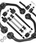 Front Upper Control Arm Kit With Ball Joint For RWD Ford Ranger And Mazda B Series Trucks 1998 To 2011 Mazda B2300 B2500 B3000 B4000 1 Piece Coil Spring Front Suspension 10pc Replacement, black steel arms and tie rods