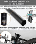 Guide on measuring for a Durable 6061 Aluminum Alloy Bike Seat Post For MTB Road BMX And Fixed Gear With 25.4mm To 31.6mm Diameters.