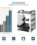 Straight Up Slick 6U Mini Server Rack 10 Inch Desktop Network Cabinet With Translucent Sides And Grip Handles Zero Hassle Install For Home Lab And Audio Visual Gear White Twin Pack with open design.
