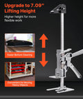 Dual Action Labor Saving Arm Jacks 2 Pack Adjustable Height Hand Lifter showing 7.09 inch lifting height for easier cleaning and moving.