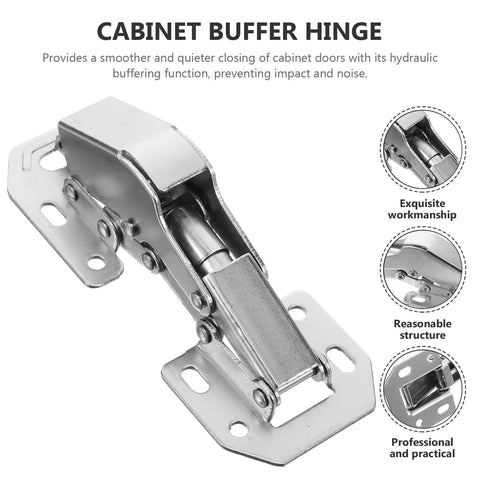 Heavy Duty Hydraulic Soft Close Cabinet Hinges With Rock Solid Buffer Dampers Crafted From Quality Cold Rolled Steel To Keep Kitchen Cupboards Gliding Smooth And Totally Slam Free, close-up view.