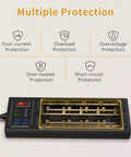Heavy Duty Power Strip Surge Protector With 10 Wide Outlets And 4 USB Ports showing internal safety features