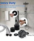 Flat Rubber Washers Set 160 Pcs 8 Sizes 10 To 30mm Heavy Duty Black Rubber Washers for plumbing, shown in shower setting.