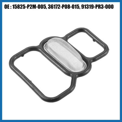 VTEC Solenoid Gasket Spool Valve Filter Screen With O Ring For Honda Civic 1996 To 2005 Pack Of 3 Black Replacement