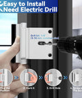 Beefy Heavy Duty Door Reinforcement Lock Withstanding 800 Lbs Of Force installed with electric drill for home security
