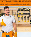 Power Tool Organizer Heavy Duty Alloy Steel Garage Rack For Cordless Drill Holder And Tool Storage On Pegboard Wall