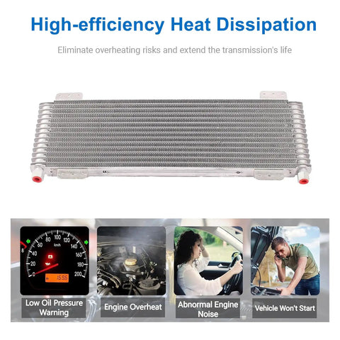 Heavy Duty 40k Transmission Oil Cooler Kit For Towing And Large Trucks With Low Pressure Drop And Max 40,000 GVW