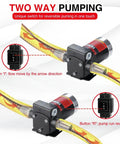 Two-way pumping mechanism for 16 Gallon Portable Fuel Tank Caddy With 12V DC Electric Self Priming Transfer Pump