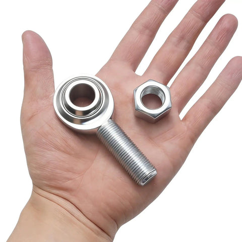 Two Pack Five Eighths Inch Heim Joint CM10 Rod End Bearings Set, Five Eighths Inch Right Hand Male Thread 18 TPI, Includes Jam Nuts, Heavy Duty Linkage For Machinery And Automation, Smooth Motion And Easy Install, with jam nut