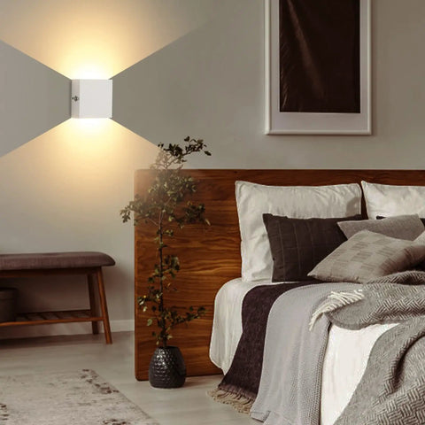 Rechargeable Battery Powered Touch Wall Sconce Set Of 2 White Small Up And Down Wall Lights Indoor Dimmable Cool White USB in bedroom