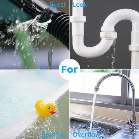 Water Leak Alarm System With 5 Pack WiFi Water Sensors And Hub Kit 120dB Siren Real Time App Alerts Leak And Drip Detection For Home