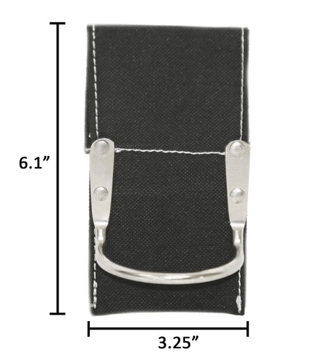 Boxed pouch component of Carpenters Triple Combo Belt With Pro Comfort Back Support, Built For The Jobsite, Black With White Stitching