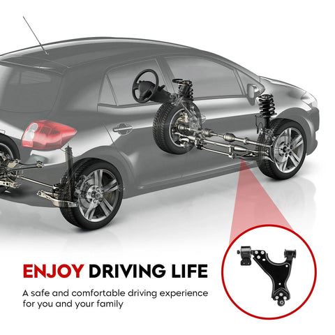 Diagram showing installation of Front Lower Control Arms Suspension Kit for 2008-2017 Buick Enclave and related GM SUVs.