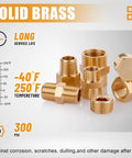Brass pipe fittings assortment kit, 106 pcs, includes NPT adapters, nipples, hex couplings and plugs; solid brass.