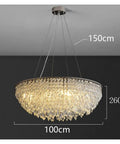 Modern LED Pendant Chandelier for Living Room and Dining Room with Remote Dimming, Diameter 100 cm, Hanging Indoor Lighting