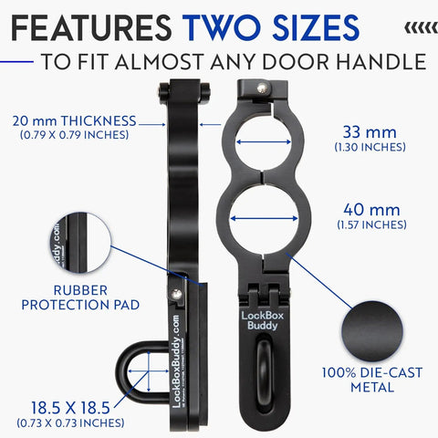 Secure Lock Box Attachment For Lever Handles Perfect For Realtors Vacation Rentals And Real Estate Pros With Code Access, 29-34mm size.