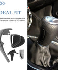 Upgrade Your Ride With This Durable Abs Gear Stick Handle Replacement Kit Featuring Precision Car Shifter Knob Repair Tools For A Smooth And Stable Driving Experience That Will Make You Feel Like A Real Driver On The Road. black ABS gear shifter handle replacement kit shown installed in a car