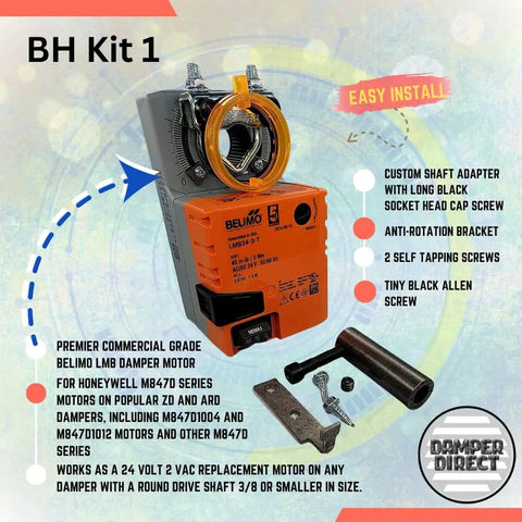 Three Wire Motor Retrofit Kit For Dampers 24VAC Compatible With Honeywell M847D Damper Motors M847D1004 M847D1012