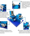 This mini metal lathe machine is a total game changer for DIYers. Features include a three-jaw chuck, headstock, and tailstock.