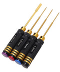 Four Piece RC Screwdriver Set Aluminum Alloy Repair Tool Kit With 1.27mm 1.3mm 1.5mm Hex And 4mm Socket for model aircraft
