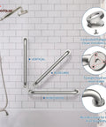 Two Pack 24 Inch Grab Bar 1.5 Inch Diameter Satin Brushed Nickel Stainless Steel Bathroom Handrail Safety Rail