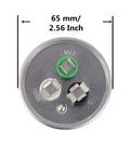 Top view of 65mm 55 Plus 5uF Dual Run Circular Start Capacitor 55 To 5 MFD Plus Or Minus Six Percent 370 To 440V for AC Motors