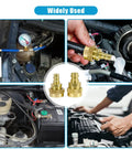 Various uses of R1234YF To R134A Quick Coupler Kit For Car AC Charging, DIY Friendly, with adapters and hose fittings in action