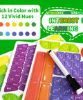 Magnetic Fraction Tiles And Circles Set shown with whiteboard marker, vibrant colors demonstrating hands-on math fun and Montessori teaching.