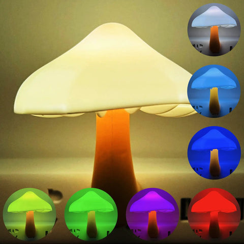 Mushroom Sensor Night Light With Auto Dusk To Dawn Glow Plug In 7 Color Changing LED Lamp For Bedroom Bathroom Stairs And Hallway