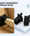 Heavy Duty 2 Pack Drawer Slide Socket Replacement Kit showing easy tool-free installation for cabinet track repair.