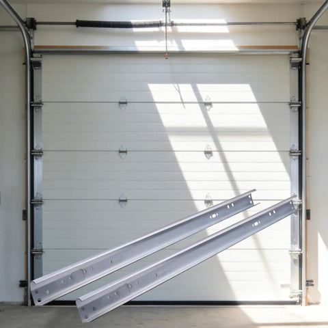 Heavy Duty Built Tough Garage Door Vertical Track Kit With Connecting Plates And Screws 76 Inch Galvanized Steel Rails