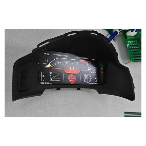 Toyota 86 Subaru BRZ 2013 2019 12.3 Inch LCD Dashboard Instrument Panel Digital Cluster Smart Gauges Module Upgrade Plug And Play Ready Built In Circuit Components installed in black dash housing
