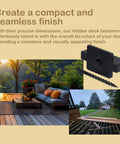 400 Pack Heavy Duty Hidden Deck Fasteners For Composite Board Installation With Screws And Dual Clip Variations showcasing the fasteners and deck setup.