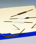 Top Shelf 2 Prong Metal Fasteners 100 Count Self Adhesive Document Holders 2 Inch Capacity Brown shown on a folder.
