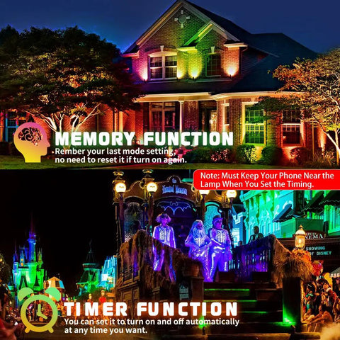 Outdoor RGB LED Flood Light 25W 250W Equiv 2500LM With App Control Bluetooth 16 Million Colors DIY Scenes for Events