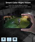 All Weather 360 Degree PTZ Security Camera System With Color Night Vision showing remote viewing on smartphone.