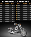 Compatibility chart for Heavy Duty 3 Inch HTD Drive Belt 141T 8MM Fits Harley Davidson Softail EVO 1990-2006 models.