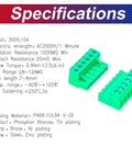 Specifications for Two Sets 5.08mm Phoenix Screw Terminal Connector Set For PCB No Soldering Required Green PCB Board