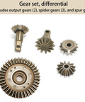 Upgraded Differential Gear Set Kit For 1/10 RC Cars Includes Output Gears 2 Spider Gears 2 And Spur Gear Compatible with Slash 4x4