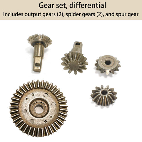 Upgraded Differential Gear Set Kit For 1/10 RC Cars Includes Output Gears 2 Spider Gears 2 And Spur Gear Compatible with Slash 4x4